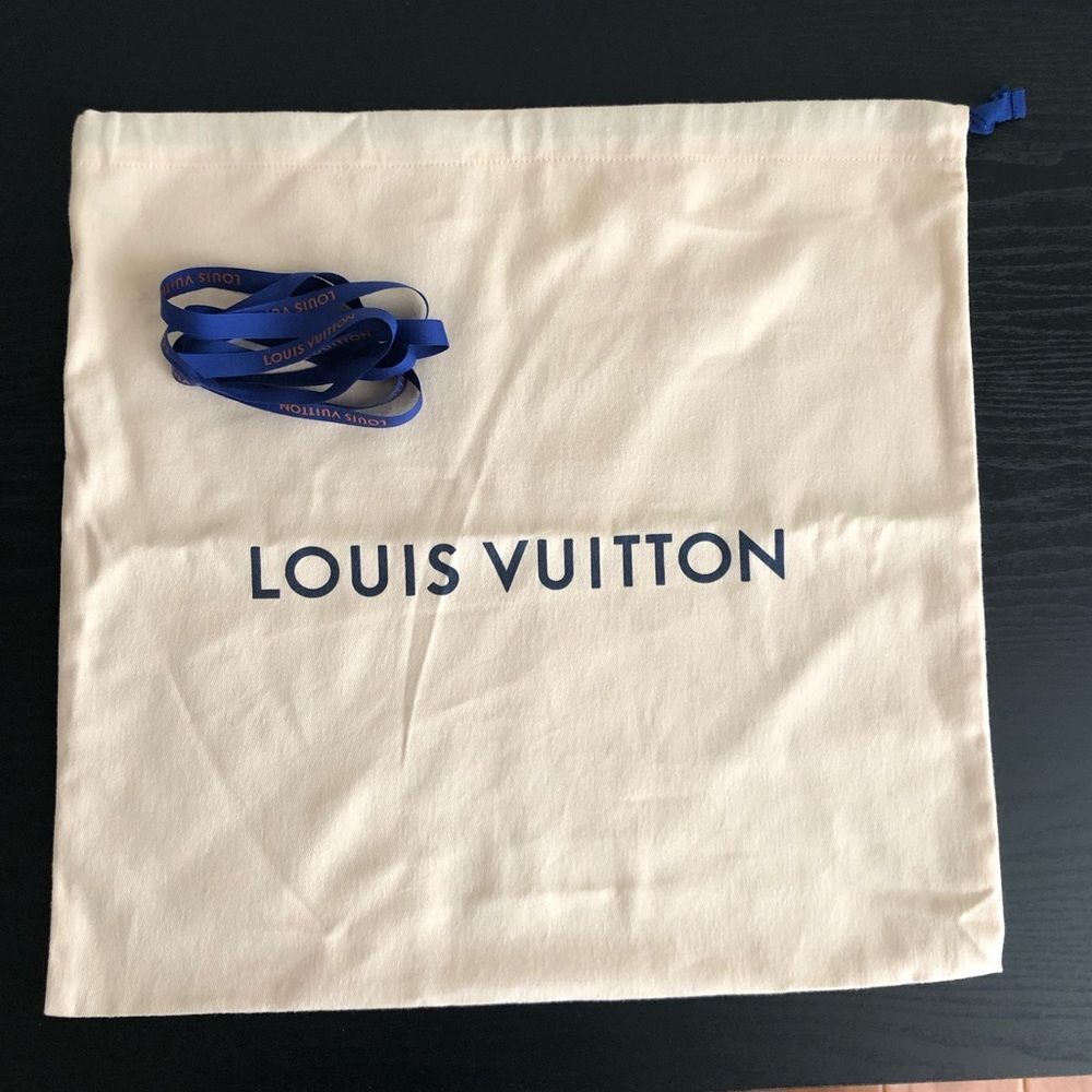 Louis Vuitton dust bag and ribbon